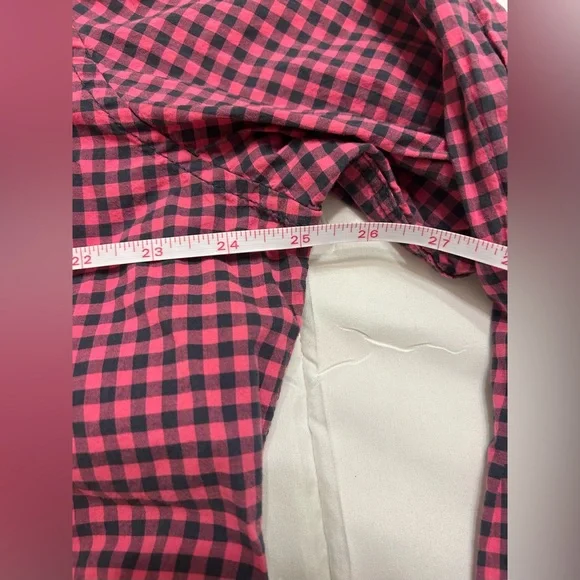 Aeropostale Pink & Black Plaid Button Down - Picture 5 of 6